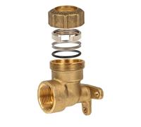 tecuro Raccord de serrage - Équerre de plafond - 1" IG x 32 mm - Pour tuyaux de pression en polyéthylène - Pour conduites d'eau potable et horticulture - Laiton