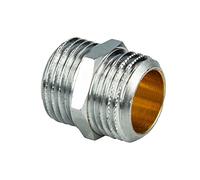 tecuro Raccord double, filetage extérieur G 1/2" (DN 15), en laiton chromé brillant