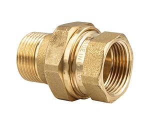 tecuro Raccord en laiton 3/4" IG x AG à joint plat avec joint de compression HD, laiton CW617N conforme à la réglementation sur l'eau potable 50930-6