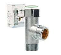 tecuro Raccord en T pour sous-distribution sur le robinet d'écoulement avec raccord 3/4", idéal pour les valves d'appareil et les valves combinées, laiton chromé mat
