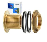 tecuro Raccord fileté pour réservoir, Filetage intérieur 1/2" x AG 3/4", pour réservoirs, réservoirs et fûts - Laiton