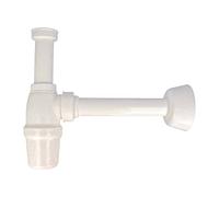 Tecuro Siphon avec bonde anti-odeur pour lavabo en plastique blanc, 1 1/4’’