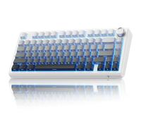 TECURS Clavier mécanique Gaming 75%,QWERTY (Clavier Anglais US)- sans Fil pour Gamer, Gasket avec Hot-Swap, 2.4GHz/Type-C/BT5.0, éclairage RGB, Touches PBT imprimées sur Les côtés