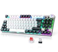 TECURS Gaming Clavier Mécanique Gamer Keyboard sans Fil (2.4G Filaire) Rétroéclairé, 80% TKL Clavier AZERTY, Axe Linéaire, Anti-Ghosting, pour Ordinateur/PC/Windows/Xbox
