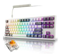 TECWARE Phantom+ Clavier mécanique 87 touches RGB LED (blanc Elite Wraith Orange)