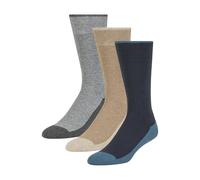 Ted Baker 3 Pack Cushioned Crew Dress Socks Chaussettes, Bleu Marine/Marron chiné/Gris, Taille Unique Hommes