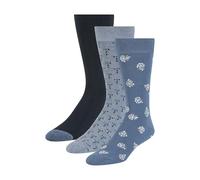 Ted Baker 3 Pack Pattern Crew Dress Socks Chaussettes, Bonnet Bleu/Denim chiné Clair/Bleu Marine, Taille Unique Homme