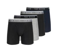 Ted Baker 4 Pack Cotton Stretch Boxer Briefs Boxeur ajusté, Black Beauty/Grey Heather/Sky, L Hommes