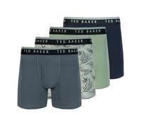 Ted Baker 4 Pack Cotton Stretch Boxer Briefs Boxeur ajusté, Castlerock/Palms/Iceberg Green/Sky, L Homme