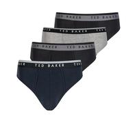 Ted Baker 4 Pack Cotton Stretch Briefs Slips, Noir beauté/Gris chiné/Ciel, L Homme