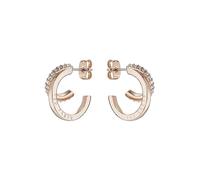 Ted Baker - Boucles d'oreilles Helias à double anneau de cristal (ton or rose/cristal)