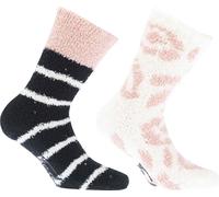 Ted Baker - Chaussettes "Maxthr Cosy" pour femme(pack de 2) GT3252 (taille unique) (Noir/Rose/Blanc)
