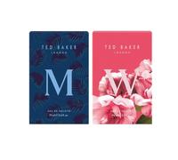 Ted Baker Coffret Duo de Parfums M & W : Eau de Toilette Homme et Femme, notes fraîches d’agrumes, florales épicées et fruitées, 75 ml chacune. Coffret de parfums de créateur pour couples (2 x 75 ml