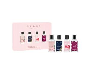 Ted Baker Coffret Mini Parfums pour Elle - Parfums Miniatures : Woman, Woman Édition Limitée, W, X2O - Format Voyage - Collection Eau de Toilette Florale et Fruitée - 4 x 15 ml