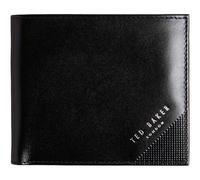 Ted Baker Cuir Porte-Monnaie Embossed Corner Leather Bifold Coin Wallet Black Noir