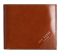 Ted Baker Cuir Porte-Monnaie Embossed Corner Leather Bifold Coin Wallet Tan Marron Clair