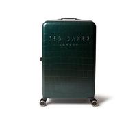 Ted Baker Icon Case Grande Valise 79 cm, Vert Forêt, Finition Croco, Coque Rigide, 4 Roues, Serrure TSA, Bagage de Voyage Créateur, 122 L, Léger, ABS, Intérieur Organisé, Élégant avec Compartiments
