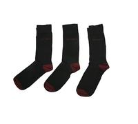 Ted Baker London Burgy Lot de 3 paires de socquettes pour homme en coton bio Noir/bordeaux Taille 40-45, Noir , taille unique
