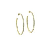 Ted Baker London Claire Grandes boucles d'oreilles créoles en cristal pour femme, Standard, Laiton, Pas de gemme
