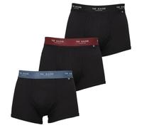 Ted Baker Lot Boxers Respirants Homme - Noir/Noir Radicchio/Noir Véritable - M