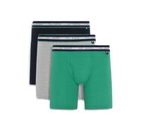 Ted Baker Lot de 3 Boxers en Coton pour Homme (TBB01), Bleu Marine/Blanc/Vert, L