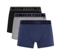 Ted Baker Lot de 3 caleçons en coton pour homme (TBB02), Bleu marine/bleu marine/bleu corail, S