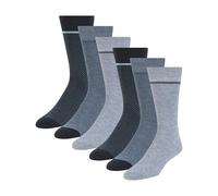 Ted Baker Lot de 6 paires de chaussettes unies pour homme, denim chiné/bleu marine, taille unique, Denim chiné/bleu marine, Taille unique