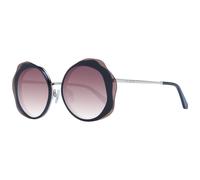 Ted Baker - Lunettes de soleil rondes noires avec verres bordeaux - Femme - Accessoires - Noir - Taille: ONE Size