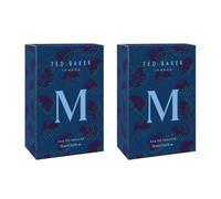 Ted Baker M Eau de Toilette Duo pour Homme et Adolescent, Cologne fraîche, hespéridée et épicée, longue tenue. Mandarine, Bergamote, Poivre Noir, Ambre, Musc. 2 x 75 ml / 2,5 fl oz chacun.
