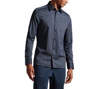 Ted Baker Men's Long-Sleeve Patterned Shirt Marine S (2) Male
