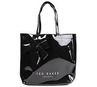 Ted Baker Nicon, Cabas en Vinyle avec nœud Femme, Noir, Taille Unique