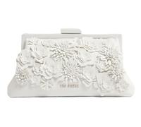 Ted Baker pochette sac à épaule bandoulière Fiorell Flower 3D Applique Clutch Bag White blanc