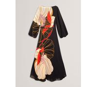 Ted Baker Ted Baker Black Cammeli - Long Sleeve Printed Maxi Dress Black EU 42 (UK 14)