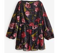 Ted Baker Ted Baker Black Endrina Long Sleeve Printed Midi Dress Black EU 40 (UK 12)