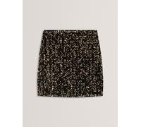 Ted Baker Ted Baker Black Pearsom - Velvet Sequin Mini Skirt Black EU 38 (UK 10)