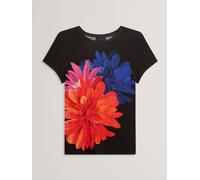 Ted Baker Ted Baker Black Riccia Printed Fitted T-Shirt