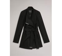 Ted Baker Ted Baker Black Rosess Short Belted Wool Wrap Coat