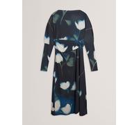 Ted Baker Ted Baker Blue TALHAAA Printed Jersey Wrap Midi Dress Blue EU 40 (UK 12)