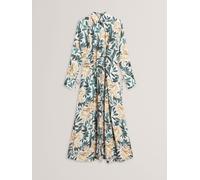 Ted Baker Ted Baker Cream RHAEE - Printed Tie Detail Midi Shirt Dress Cream EU 34 (UK 6)