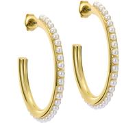 Ted Baker Ted Baker Gold Tone Peraa: Medium Pearl Hoop Earrings
