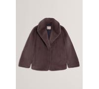Ted Baker Ted Baker Grey Fiela Short Faux Fur Coat With Shawl Collar
