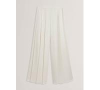 Ted Baker Ted Baker White Duuva Box Pleat Wide Leg Trousers