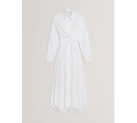 Ted Baker Ted Baker White Ellisia Cotton Wrap Shirt Midi Dress White 12