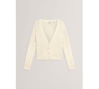 Ted Baker Ted Baker White Kylana Cable Knit V-Neck Cardigan