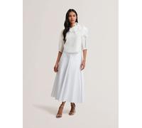 Ted Baker Ted Baker White Zanzah Cotton Poplin Midi Skirt White 8
