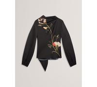 Ted Baker Ted Tie Neck Top Ld54 Noir 8 (XS) Female