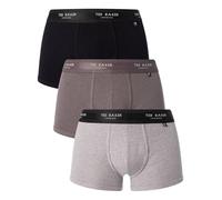 Ted Baker Trunks Underwear Maillot, Gris/Gris chiné/Noir, M (Lot de 3) Homme