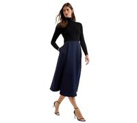 Ted Baker WMD-CHIRA-Robe Corsage en Tricot avec Jupe Portefeuille Noir, Noir, 36