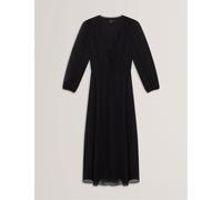 Ted Baker Women's Print Midi Tea Dress Noir 8 (XS) Female