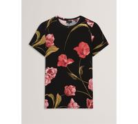 Ted Baker Women's Printed Slim Fit T-Shirt Noir 6 (2X) Female